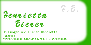 henrietta bierer business card